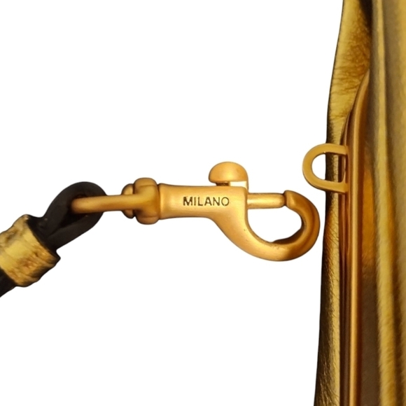 Authentic Moschino Gold Women\'s Button  Clutch